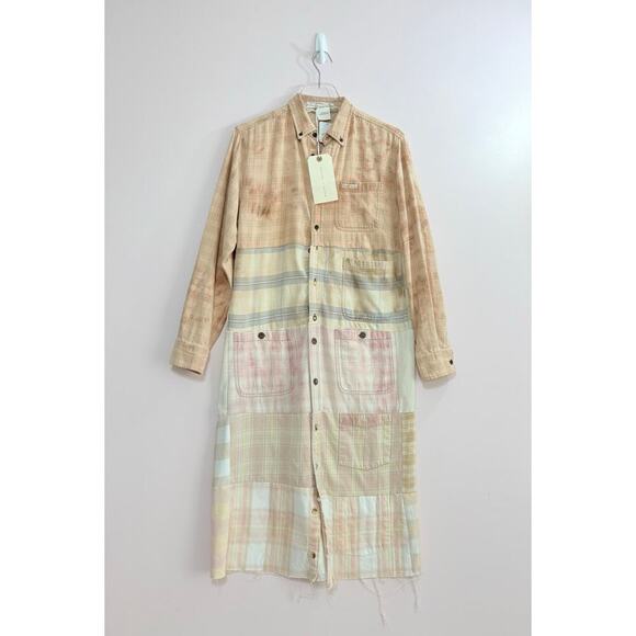 FREE PEOPLE x TRICIA FIX FREDDY PLAID MAXI TOP IN PINK COMBO SIZE SMALL - Picture 1 of 7